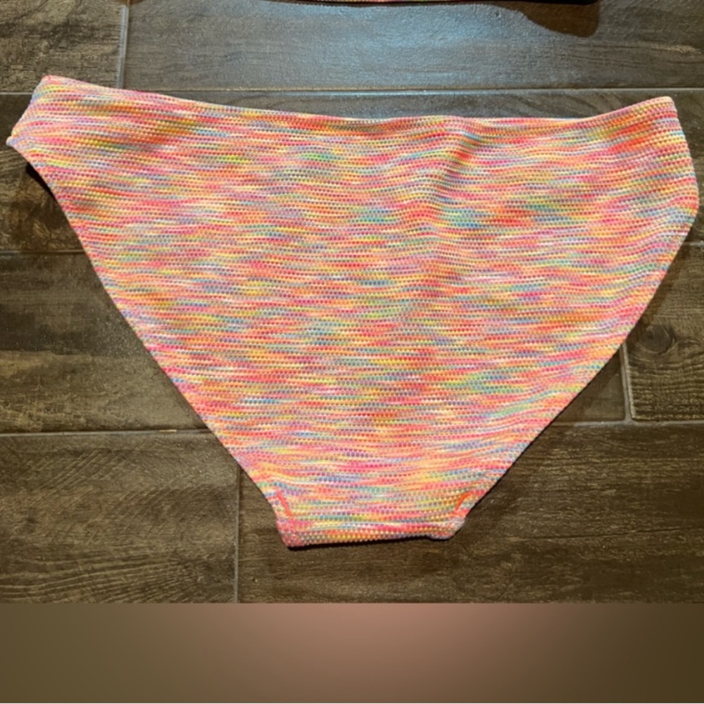 Aerie Colorful Rainbow Ribbed Bikini Top & Bottom Set - Picture 5 of 6